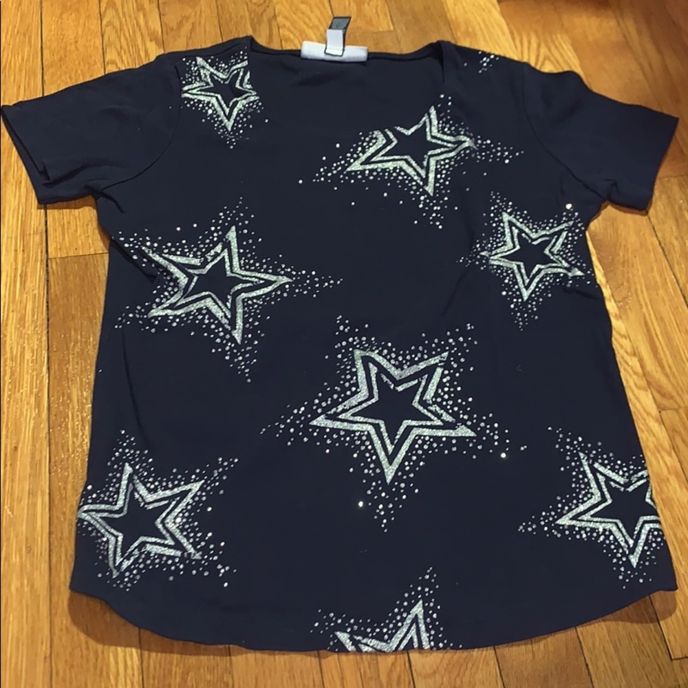 Navy short sleeve top